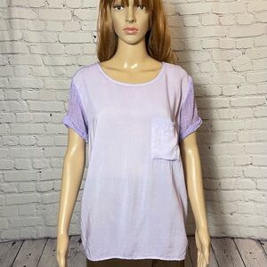 NWT New Tina + Jo Lilac Short Sleeve Sample Sale Top Size S